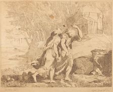Two Fleeing Figures (Atlanta and Hippomenes?), 1784. Creator: Lydia Bates