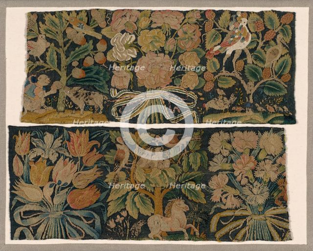 Two Fragments, England, c. 1675. Creator: Unknown.