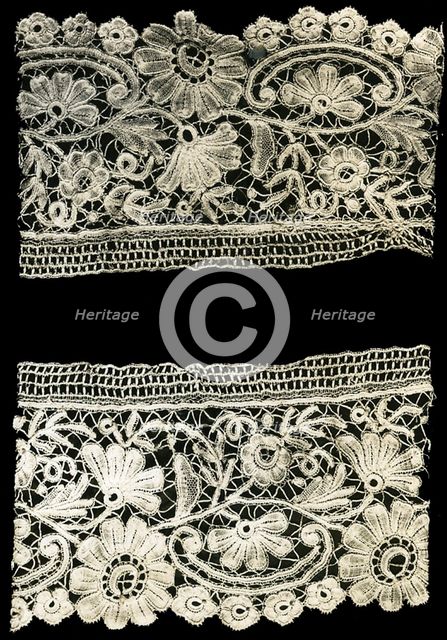 Two Fragments of a Border, Bruges, 1880/1900. Creator: Unknown.