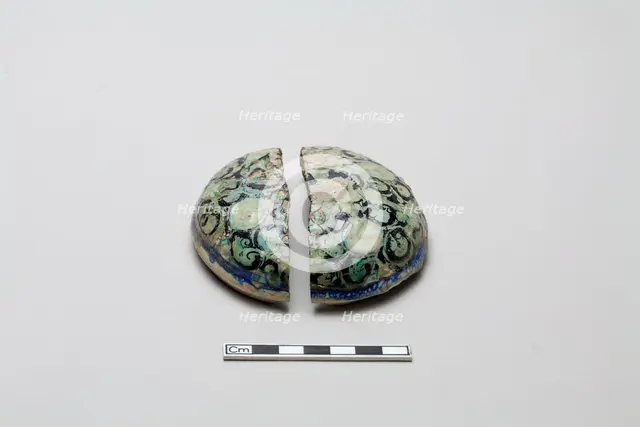 Two fragments of a lid, Saljuq period, early 13th century. Creator: Unknown.