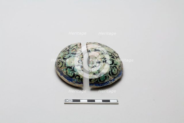 Two fragments of a lid, Saljuq period, early 13th century. Creator: Unknown.
