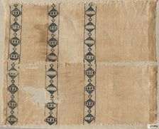 Two fragments of a scarf or headdress, 1300s. Creator: Unknown