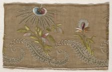 Two Fragments of Embroidery, 18th century. Creator: Unknown