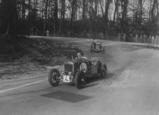 Two Frazer-Nash cars racing at Donington Park, Leicestershire, 1930s. Artist: Bill Brunell
