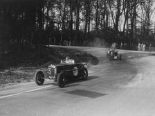 Two Frazer-Nash cars racing at Donington Park, Leicestershire, 1930s. Artist: Bill Brunell