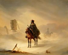 Two French Hussars on Patrol in Winter, 1840. Creator: Auguste Raffet