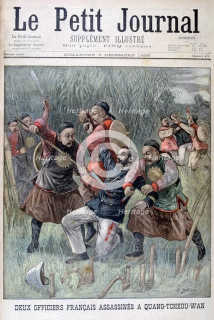 Two French officers murdered by the Quang-tcheou-wan, 1899. Artist: Jose Belon