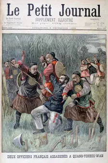 Two French officers murdered by the Quang-tcheou-wan, 1899. Artist: Jose Belon