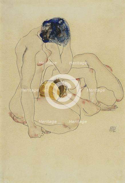 Two friends, 1912. Artist: Schiele, Egon (1890-1918)