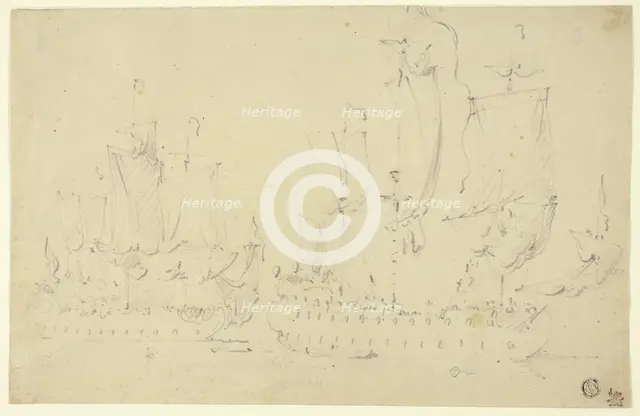 Two Frigates Under Full Sail, n.d. Creator: Willem van de Velde the Younger.