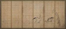 Two geese and grasses, Muromachi period, mid-late 16th century. Creator: Sesson Shukei
