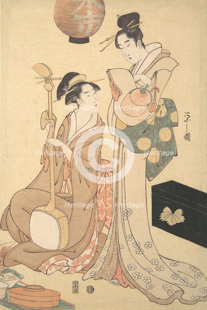 Two Geisha, ca. 1792. Creator: Hosoda Eishi.