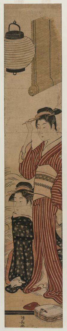 Two Geisha on a Balcony, 1782. Creator: Torii Kiyonaga (Japanese, 1752-1815)