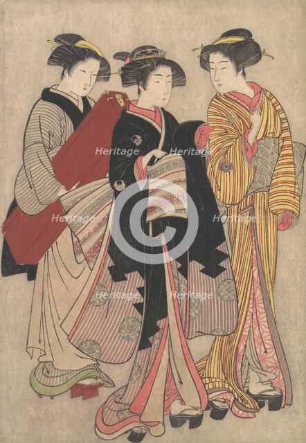 Two Geishas Out Walking, 1739-1820. Creator: Kitao Shigemasa.