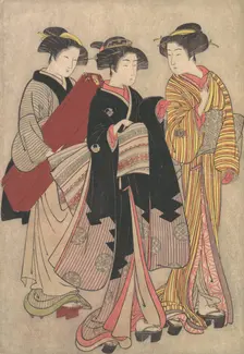 Two Geishas Out Walking, 1739-1820. Creator: Kitao Shigemasa