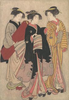 Two Geishas Out Walking, 1739-1820. Creator: Kitao Shigemasa