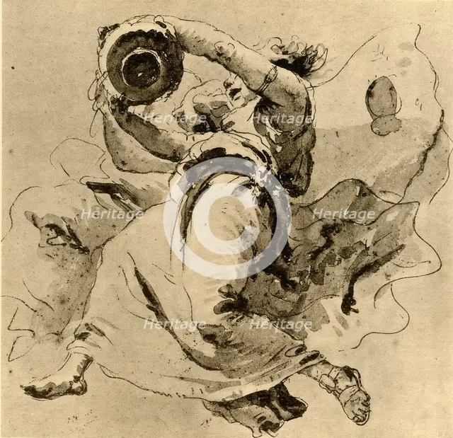 'Two geniuses holding a Jar', mid 18th century, (1928). Artist: Giovanni Battista Tiepolo.