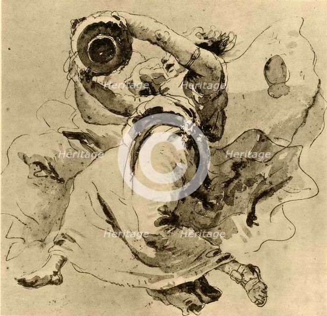 'Two geniuses holding a Jar', mid 18th century, (1928). Artist: Giovanni Battista Tiepolo.