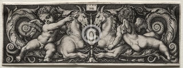 Two Genii, 1544. Creator: Hans Sebald Beham (German, 1500-1550).