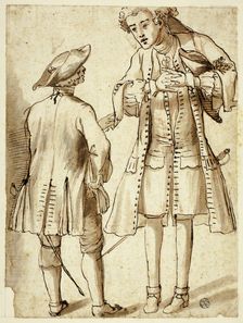 Two Gentlemen Conversing, n.d. Creator: Unknown