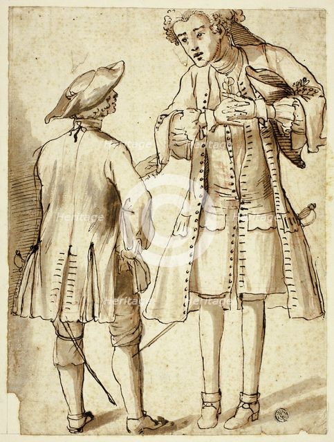 Two Gentlemen Conversing, n.d. Creator: Unknown.