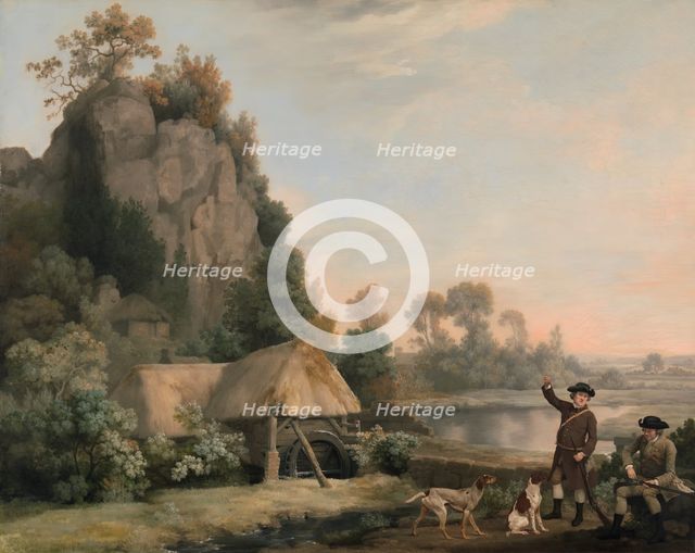 Two Gentlemen Going a Shooting, with a View of Creswell Crags, Taken on the Spot, ca. 1767. Creator: George Stubbs.