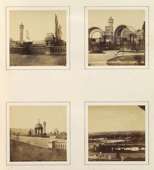 [Two Gentlemen Seated on the Grounds of the Palace; The Palace from the Rosary; Cascad..., ca. 1859. Creator: Attributed to Philip Henry Delamotte