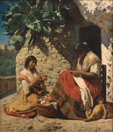 Two Gipsy Women Outside their Cottage. Spain, 1878. Creator: Peder Severin Kroyer