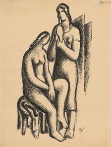 Two girlfriends, 1929. Creator: Mikulas Galanda