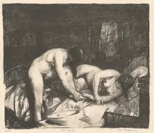 Two Girls, 1917. Creator: George Wesley Bellows