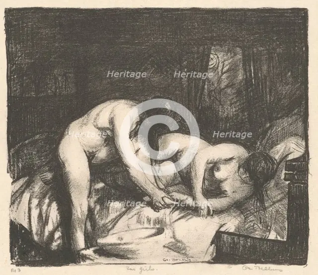 Two Girls, 1917. Creator: George Wesley Bellows.
