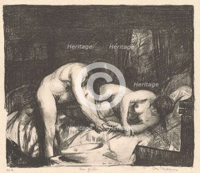 Two Girls, 1917. Creator: George Wesley Bellows.