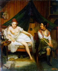 Two girls 19th century. Artist: Louis Eugene Bertier