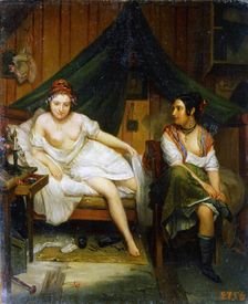 Two girls 19th century. Artist: Louis Eugene Bertier