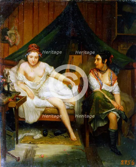'Two girls', 19th century.  Artist: Louis Eugene Bertier