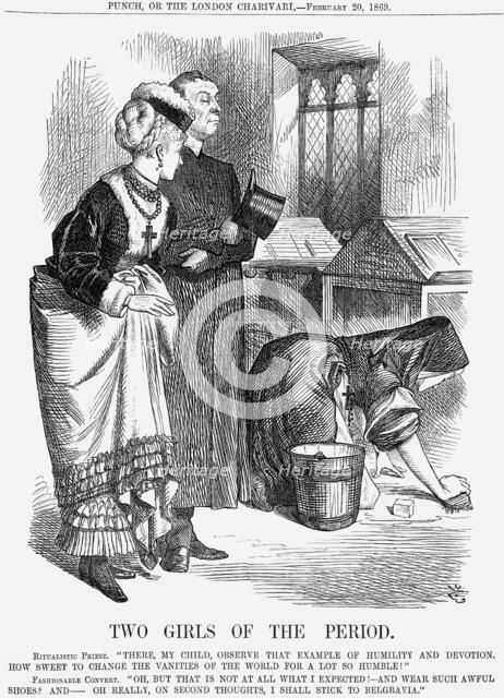 'Two Girls of The Period', 1869. Artist: John Tenniel