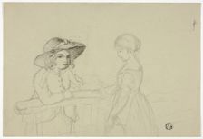 Two Girls at Gate, n.d. Creator: Elizabeth Murray