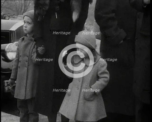 Two girls at the inauguration of President Franklin D Roosevelt, 1933.  Creator: British Pathe Ltd.