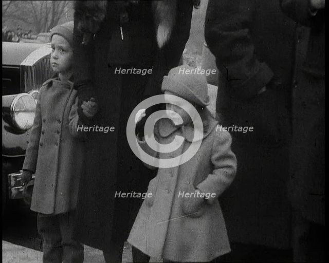 Two girls at the inauguration of President Franklin D Roosevelt, 1933.  Creator: British Pathe Ltd.
