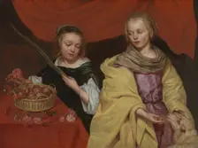 Two Girls as Saint Agnes and Saint Dorothy. Creator: Michaelina Woutiers
