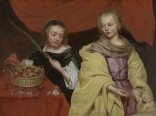 Two Girls as Saint Agnes and Saint Dorothy. Creator: Michaelina Woutiers