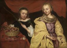 Two Girls as Saint Agnes and Saint Dorothea, c. 1650. Creator: Wautier, Michaelina (c. 1617-1689)