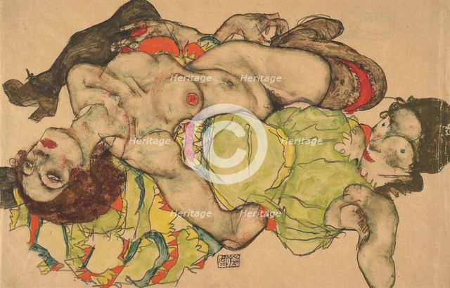 Two Girls Lying Entwined, 1915. Artist: Schiele, Egon (1890–1918)