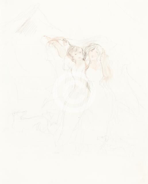 Two Girls under a Cloak. Creator: David Wilkie.