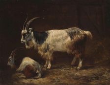 Two Goats, 1852. Creator: Adolph Tidemand