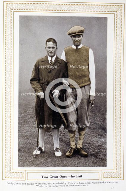 'Two Great Ones Who Fail' - Bobby Jones and Roger Wethered, c1920s. Artist: Unknown