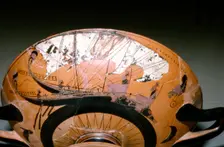 Two Greek Ships on a Greek Vase (Kylix), c6th century BC. Artist: Nikosthenes
