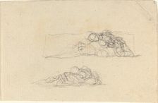 Two Groups of Huddled Figures. Creator: John Flaxman