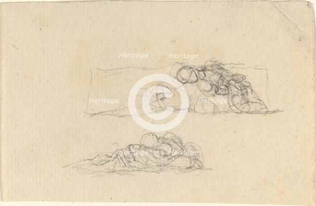 Two Groups of Huddled Figures. Creator: John Flaxman.