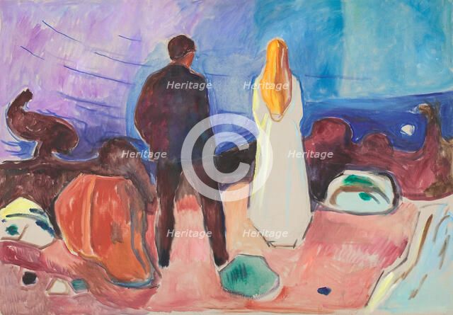 Two Human Beings. The Lonely Ones. Artist: Munch, Edvard (1863-1944)